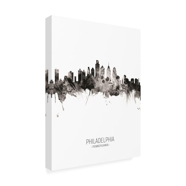 Michael Tompsett 'Philadelphia Pennsylvania Skyline Portrait II' Canvas Art,14x19